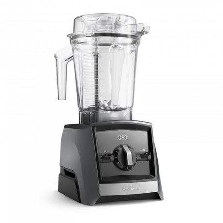 Vitamix A2300i high-performance blender in slate, featuring variable speed control, digital timer, and wireless connectivity.