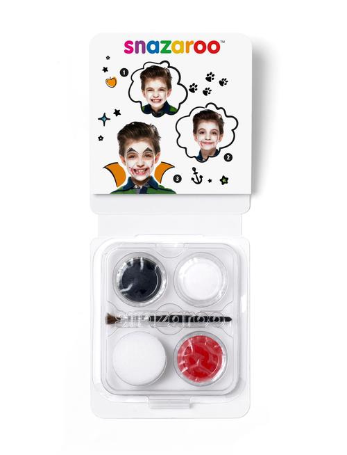 SNAZAROO Mini Face Paint in Vampire design for easy, portable Halloween transformation with vibrant color and smooth application.