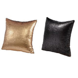 Set of 2 decorative cushions in black and gold, featuring sequin detailing and soft fill, perfect for stylish interior accents.