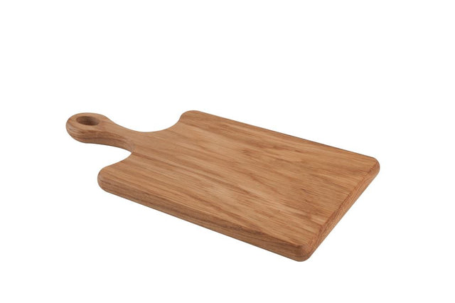 Small oak wooden board by T&G, measuring 308x150x15mm, perfect for chopping and serving with elegance.