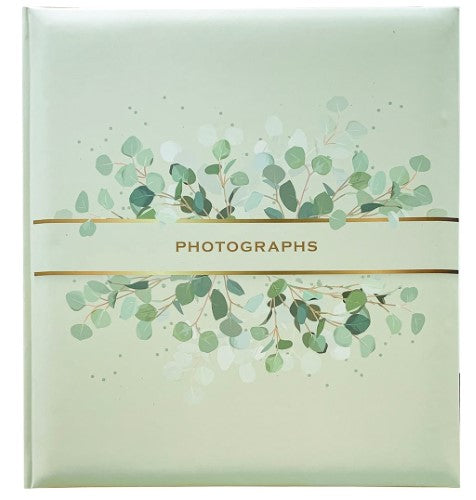 Elegant Spring Leaves Large Slip-In Photo Album for 500 4x6 photos, featuring a designer cover and acid-free pages.