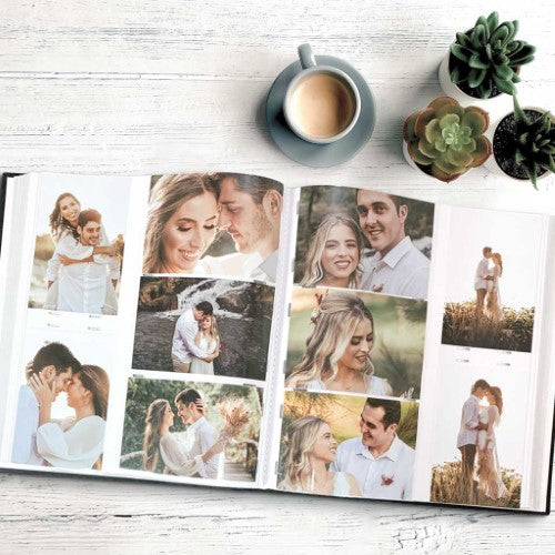 Elegant Spring Leaves Large Photo Album for preserving 500 photos in slip-in pockets with a durable book-bound spine.