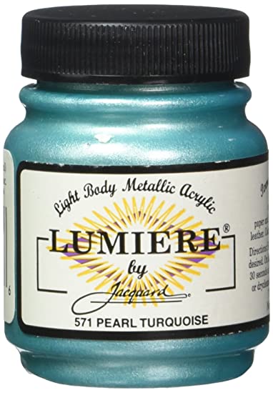 Pearlescent turquoise acrylic paint in 66.54ml, ideal for diverse art projects with a luminous finish and strong adhesion.