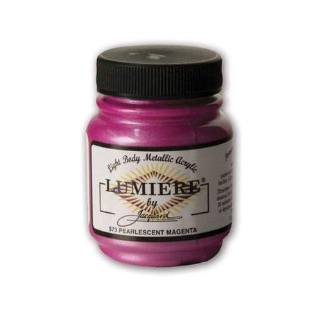 Vibrant Pearlescent Magenta acrylic paint (66.54ml) for versatile use on fabric, wood, and more, offering exceptional coverage and durability.