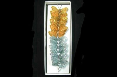 Glittering 4cm artificial butterflies in gold and silver, perfect for creative crafts and elegant decorations.