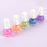 Colorful confetti nail polish adds sparkle and shine, perfect for DIY nail art and party-ready manicures.