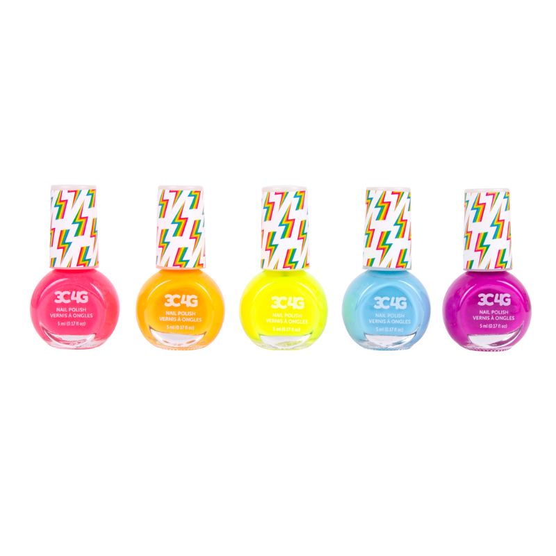 Vibrant Neon Nail Polish 5 Pack with ultra-violet shades for bold, stylish manicures and long-lasting wear.