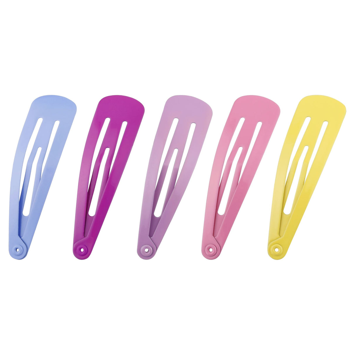 Ten stylish snap-tight hair clips in vibrant colors, perfect for all hair types and occasions.