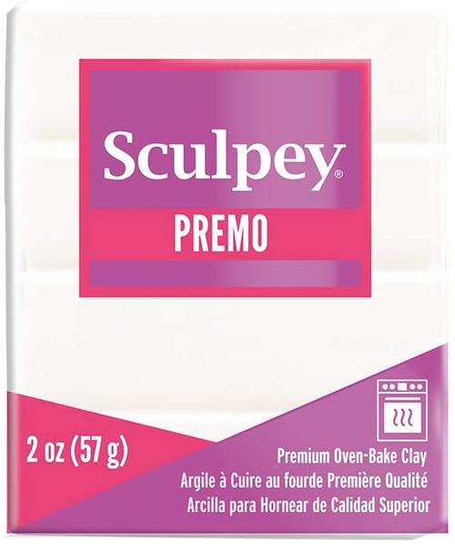 Premium Sculpey Premo 57G White clay, ideal for intricate sculptures, jewelry, and durable home decor projects.