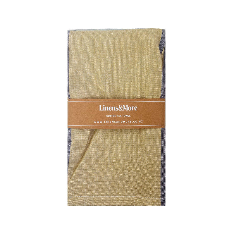 TEA TOWEL - STONEWASH ANTIQUE GOLD / STRIPE (50 x 70cm)