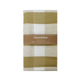 Basketweave plaid tea towel in antique gold, 50x70cm, 100% absorbent cotton with a convenient hanging loop.