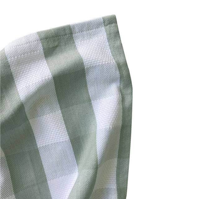 Basketweave plaid tea towel in fog tones, 50 x 70cm, 100% cotton, highly absorbent with a convenient hanging loop.