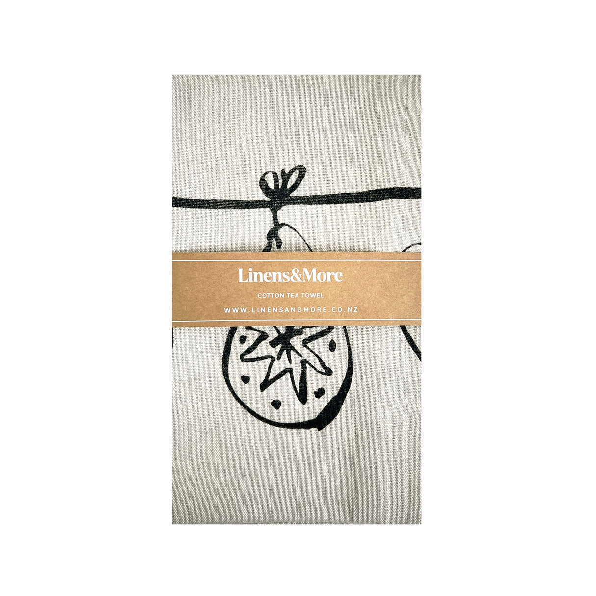 Festive Trim Tea Towel in 100% cotton, 50x70cm, high absorbency, features a hanging loop for easy storage.