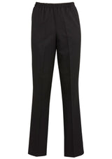 Ladies Easy Fit Pant in black, featuring a tapered leg, deep side pockets, and made from a soft polyester-bamboo blend.