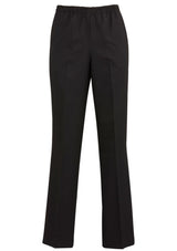 Ladies Easy Fit Pant in Charcoal, featuring a pull-on design, deep side pockets, and a tapered leg for versatile style.