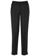 Ladies Slim Leg Pant in Black, size 20 by Biz Collection, featuring a tapered design and split hem for comfort and style.