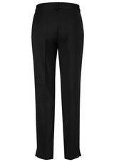 Ladies Slim Leg Pant in black, size 18, featuring a tailored fit and split at the ankle for comfort and style.