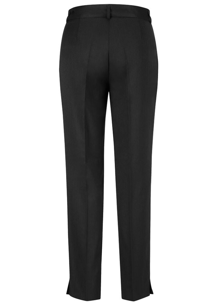 Ladies slim leg pant in charcoal, size 14, featuring a flattering taper and comfortable split for stylish everyday wear.