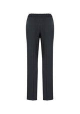 Ladies Ultra Comfort Waist Pant in Charcoal with elastic waistband, tapered leg, and side pockets for versatile style and comfort.