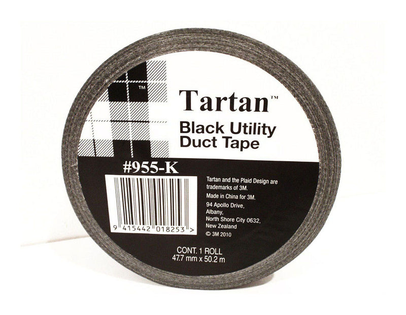 3M Scotch Tartan Utility Duct  Tape 955K 48x50M Black PVC