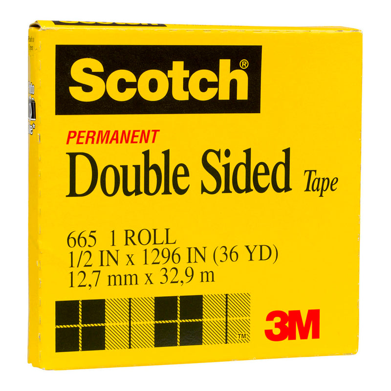 3M Scotch Double Sided Tape 665 12.7mm x 3Boxed refill roll