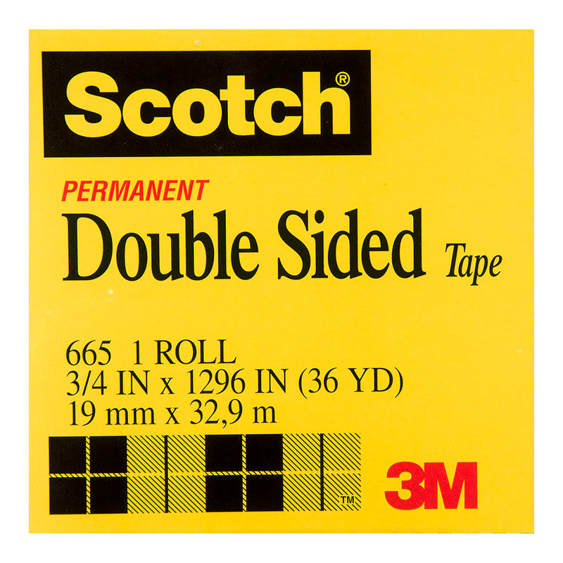 3M Scotch Double Sided Tape  665 19mm x 3Boxed refill roll