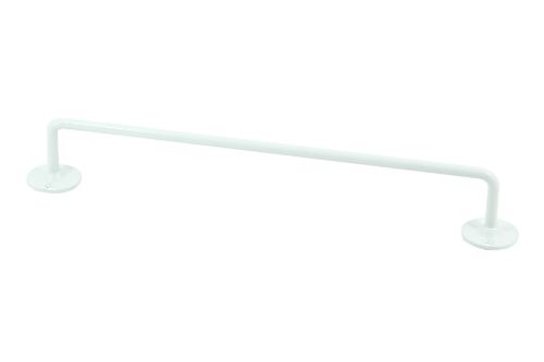 White powder-coated 305mm tea towel rail, durable steel, ideal for under-sink installation, keeps towels organized and accessible.