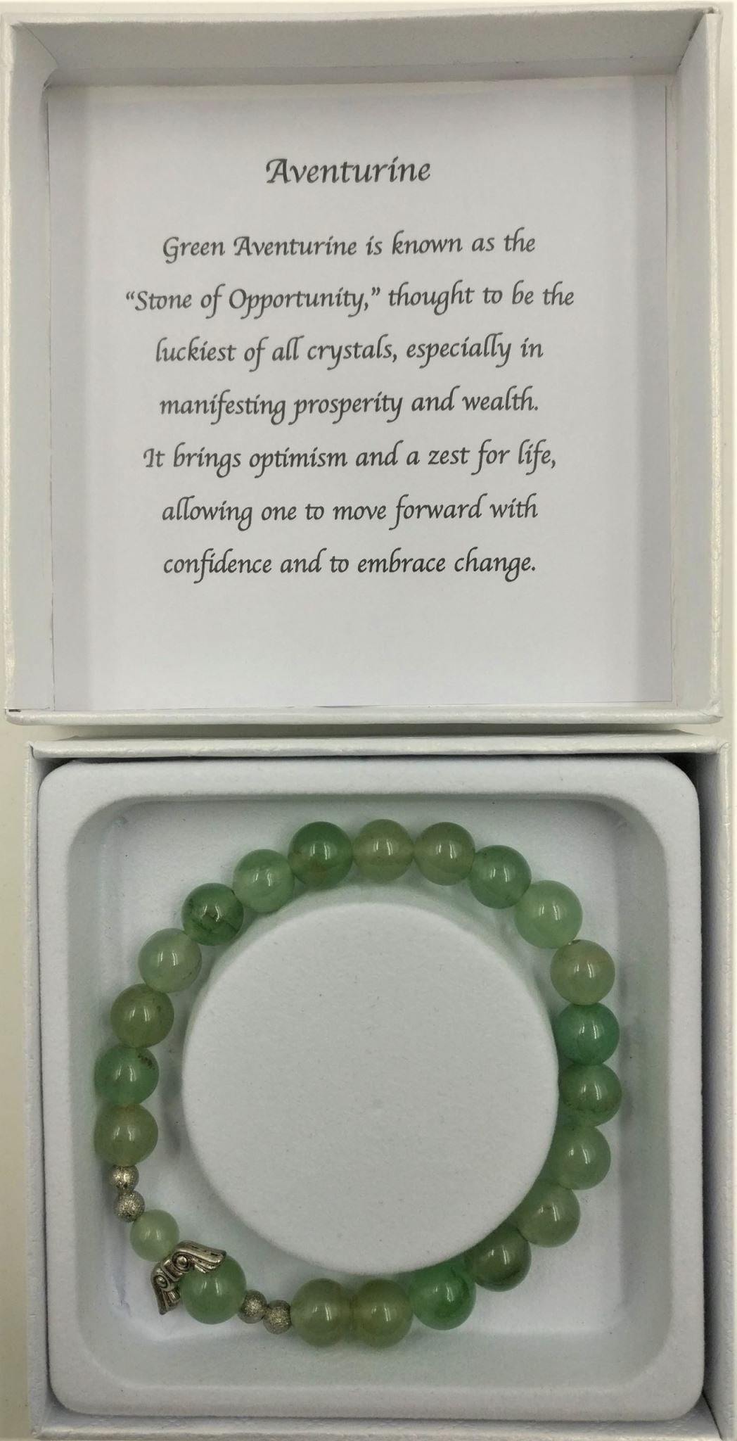 Aventurine bracelet with green beads, 6cm diameter, promoting prosperity and emotional healing, perfect for daily wear.