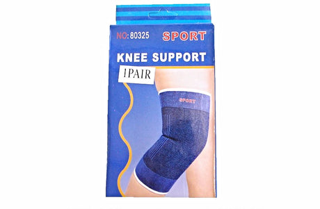 Neoprene knee support set providing compression, heat retention, and comfort for injury prevention and recovery.