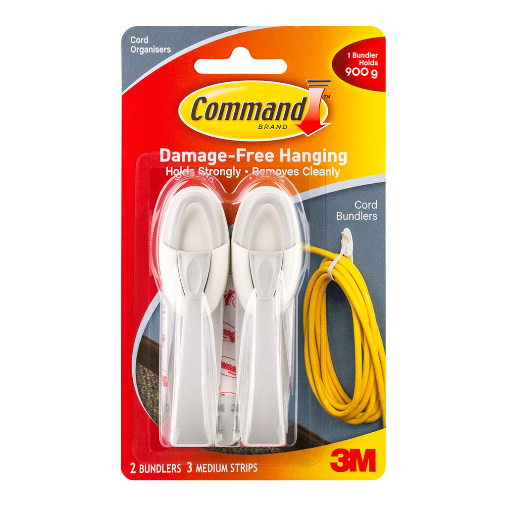 3M Command Cord Bundler 17304 Medium White Pk/2