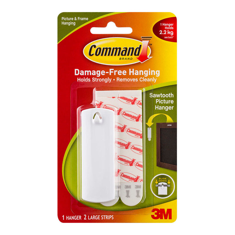 3M Command Picture Hanger 17040 Large White Sawtooth Pk/1