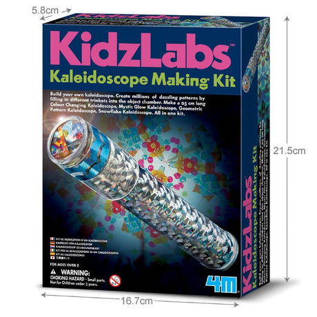 DIY kaleidoscope making kit for all ages, includes materials for four stunning kaleidoscope designs and enhances creativity.