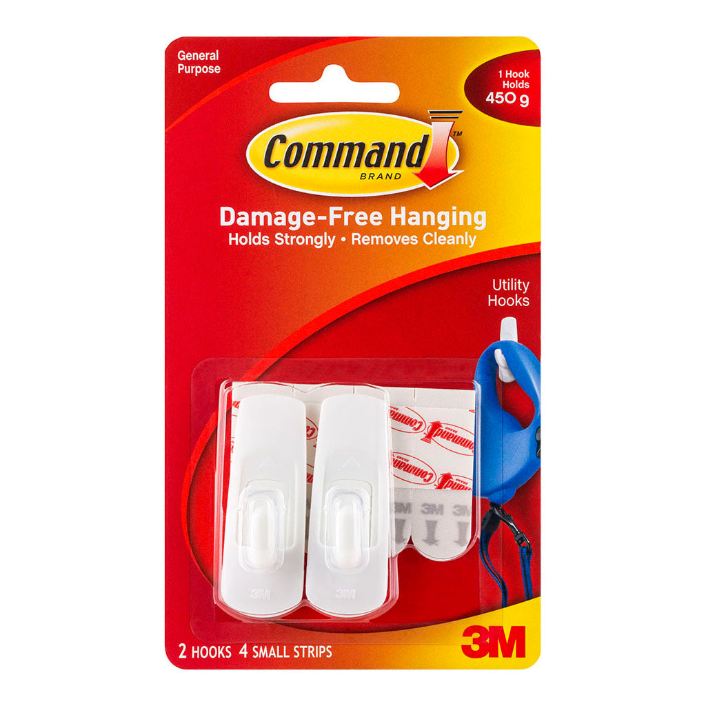 3M Command Hook 17002 Small White Pk/2