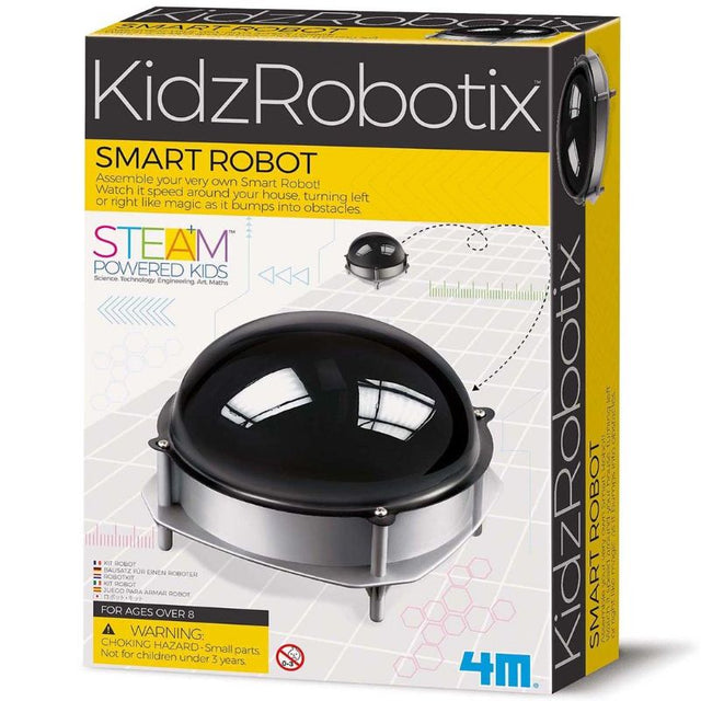 Smart Robot by 4M, a DIY robotics kit for kids, promotes STEM learning while navigating obstacles with bump-and-turn tech.