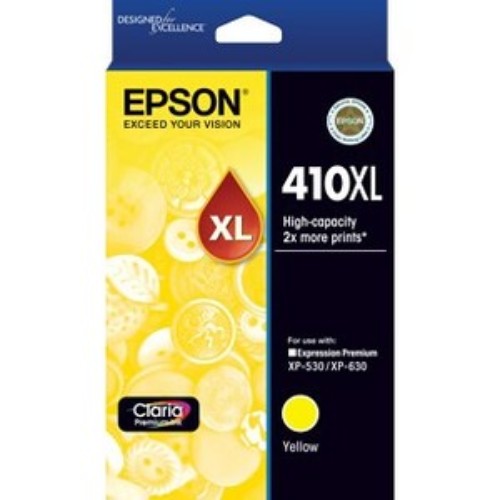 High-capacity yellow ink cartridge for Epson printers, delivering vibrant prints and exceptional clarity. Ideal for photos and text.