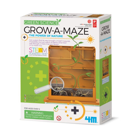 Educational Grow-A-Maze kit by 4M allows plants to navigate mazes, fostering creativity and exploring plant biology.