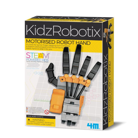 Motorised Robot Hand by 4M: an educational toy mimicking human motion to enhance creativity and STEM skills through programming.