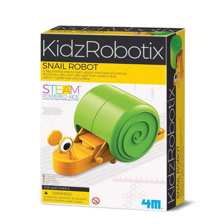 A DIY kit for kids to build a pet snail robot that glides smoothly, promoting STEM learning and creativity.