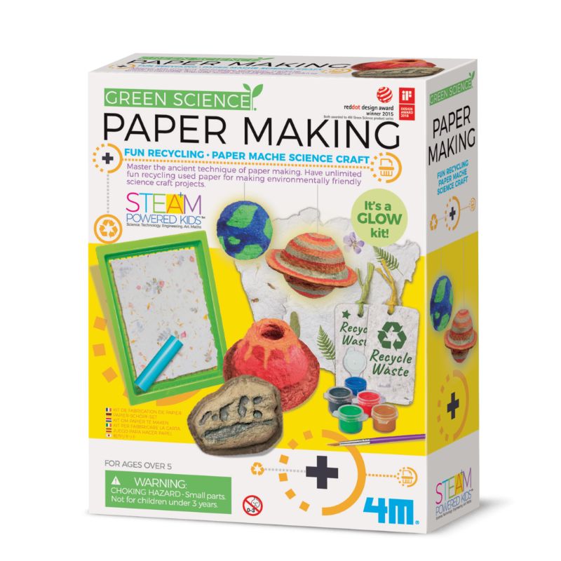 Creative Paper Making Kit from 4M, transform recycled paper into handmade sheets for eco-friendly crafts and learning.