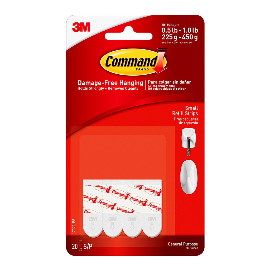 3M Command Strips Refill 17022 Small White Pk/20