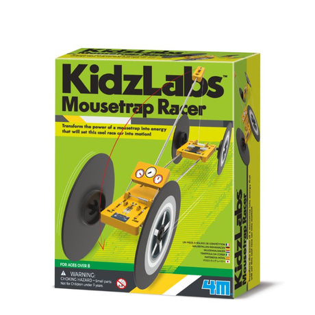 Mousetrap Racer by 4M: STEM toy builds a race car powered by a mousetrap, promoting hands-on learning and creativity for ages 8+.