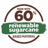 Eco-friendly kitchen tidy bags made from 60% plant-based sugarcane, designed for medium bins up to 27L, with handy ties.