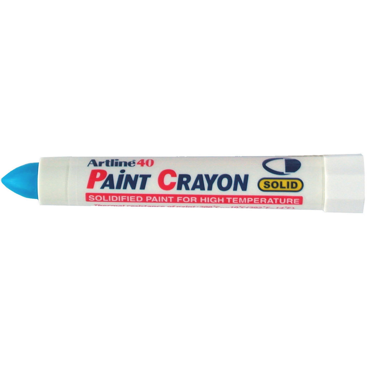 Artline 40 Blue Permanent Paint Crayon set of 12, features fade-proof ink, thermal resistance, and quick-drying for vibrant creativity.