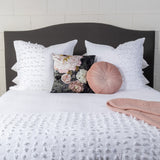 Gabriella Queen Duvet featuring luxurious jacquard weave and bespoke fringe detail, perfect for elegant bedroom decor.