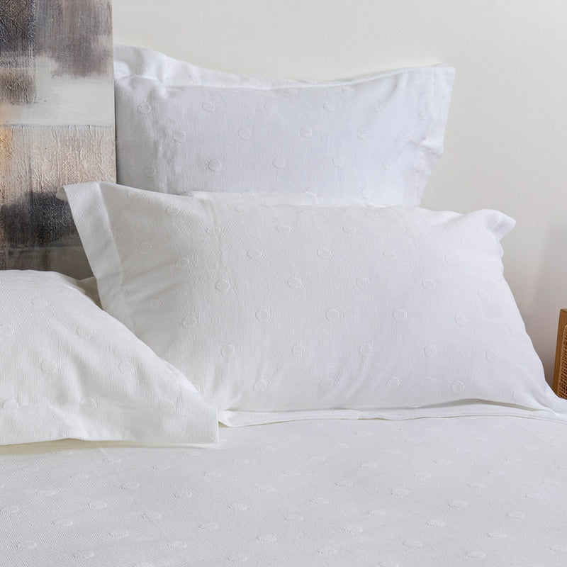 Pillow Sham - MATELASSE ELISE Standard White (75cm)