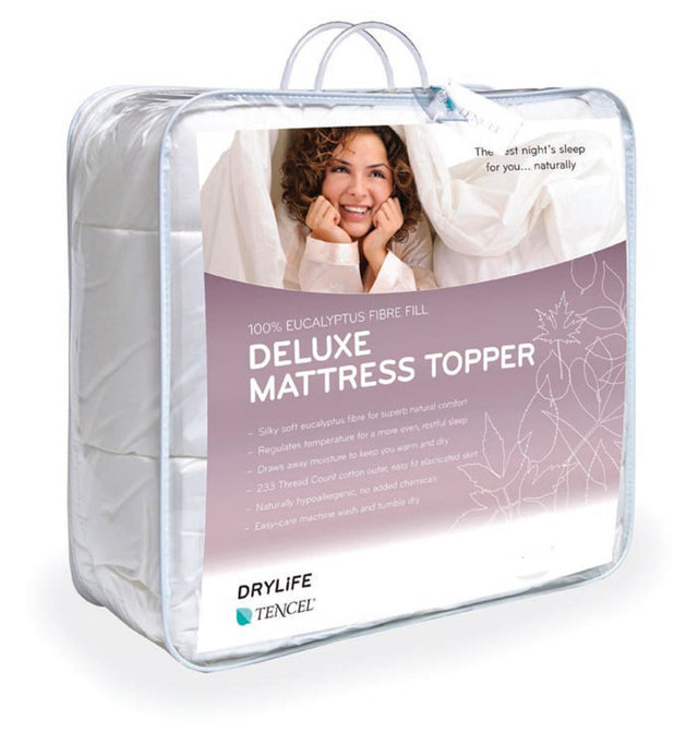 Deluxe King Single mattress topper with moisture-wicking, hypoallergenic features for year-round comfort.