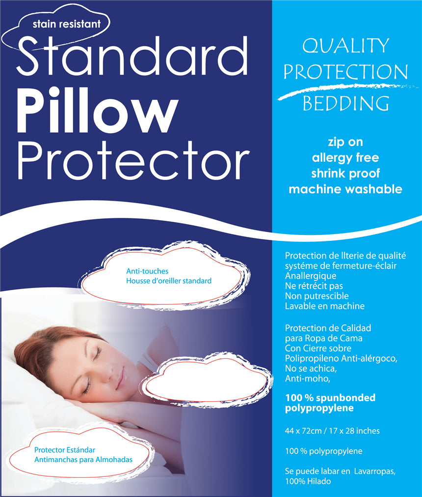 Set of 2 breathable pillow protectors, measuring 44 x 72 cm, guard against allergens and spills for better sleep.