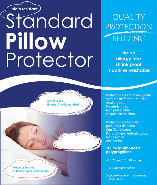 Set of 2 breathable pillow protectors, measuring 44 x 72 cm, guard against allergens and spills for better sleep.