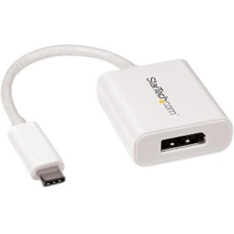 USB C to DisplayPort adapter in white, supporting 4K 60Hz resolution for connecting USB-C devices to displays.