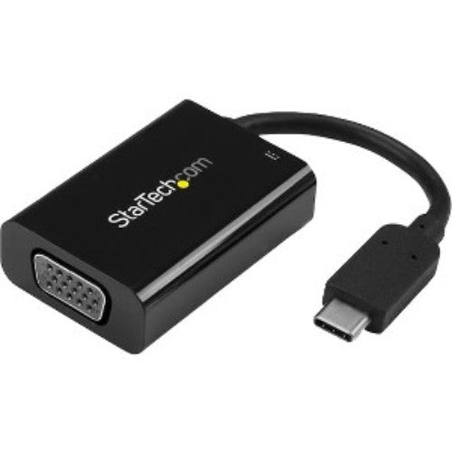 USB-C to VGA adapter with USB Power Delivery, perfect for connecting laptops to displays while charging.